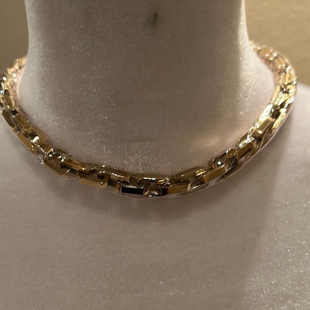 Eddie Borgo Women's Supra Link Chain Necklace 12k Gold Finish 18" Choker New